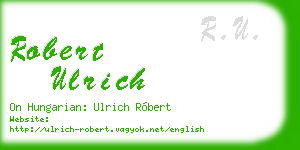 robert ulrich business card